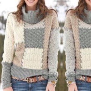 Sundance Westwind Patchwork Turtleneck Sweater S